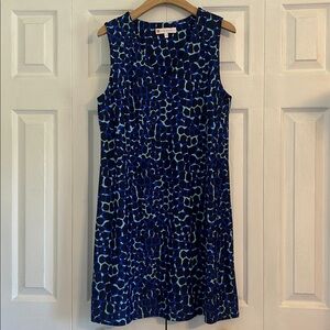 Jude Connally Navy and Light Blue Patterned Dress